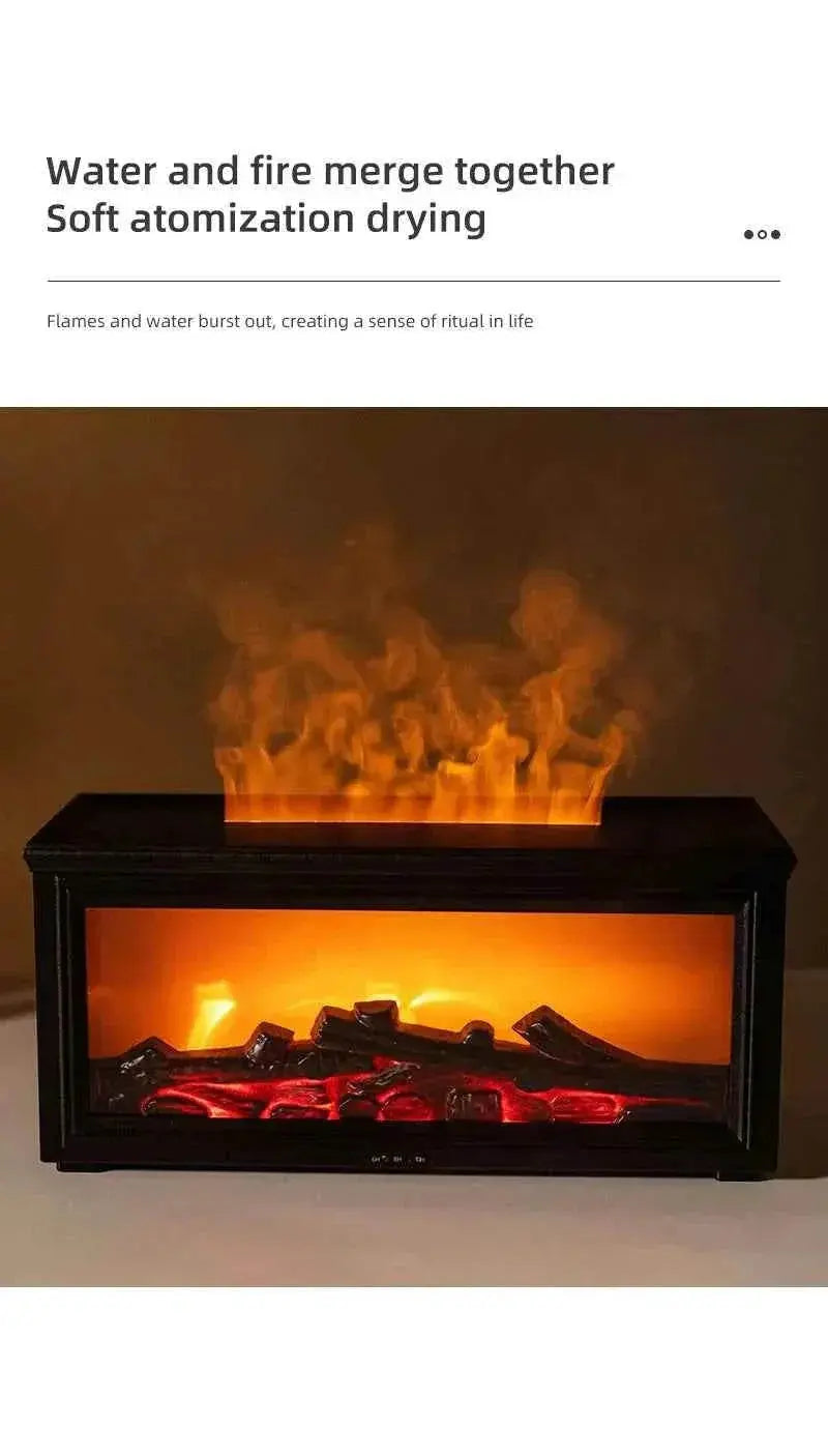 7 colors of essential oil fireplace diffuser mini flame aromatherapy fireplace humidifier aromatherapy oil diffuser Fireplace Box by DS