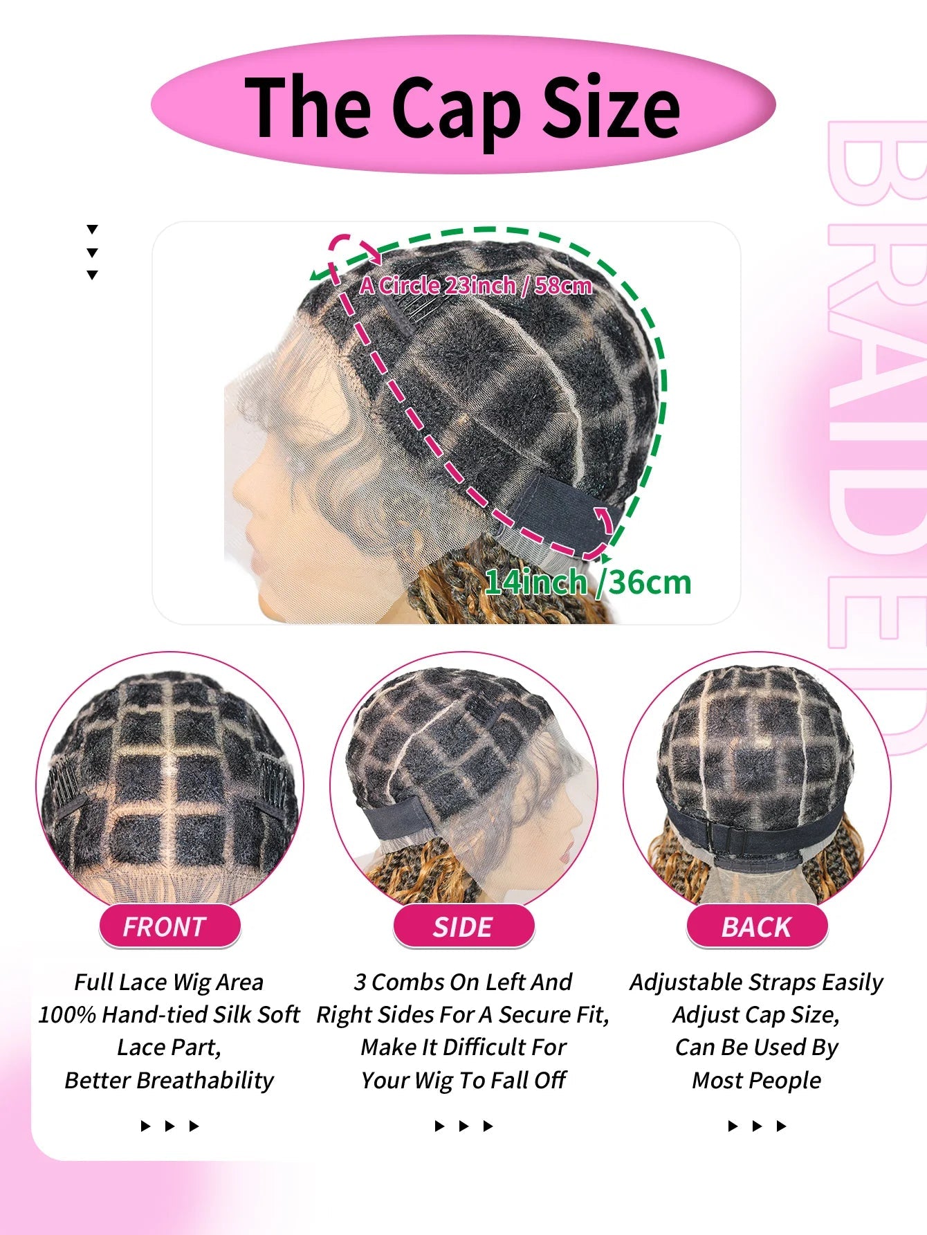 Boho Knotless Braided Wigs Synthetic Full Lace Braids With Curly Hair Ends Goddess Ombre Blonde Box Braided Wigs With Baby Hair GiFTiFY