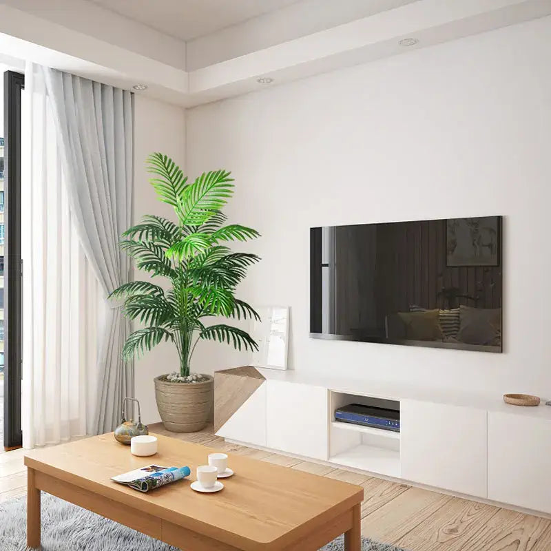Artificial Areca Palm Tree in White Pot Large Fake Palm Tree Tropical Plant Palm Tree Artificial in White Pot