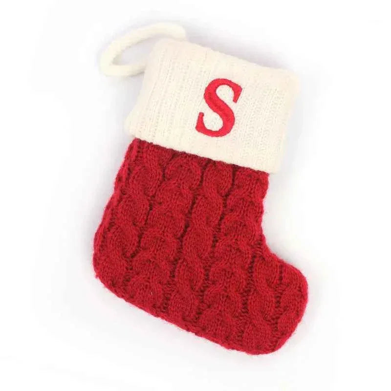 navidad Christmas Boots Letters Christmas Stocking New Knitting Christmas Tree Pendant Decorations SnowflakeChristmas Socks by DSERS