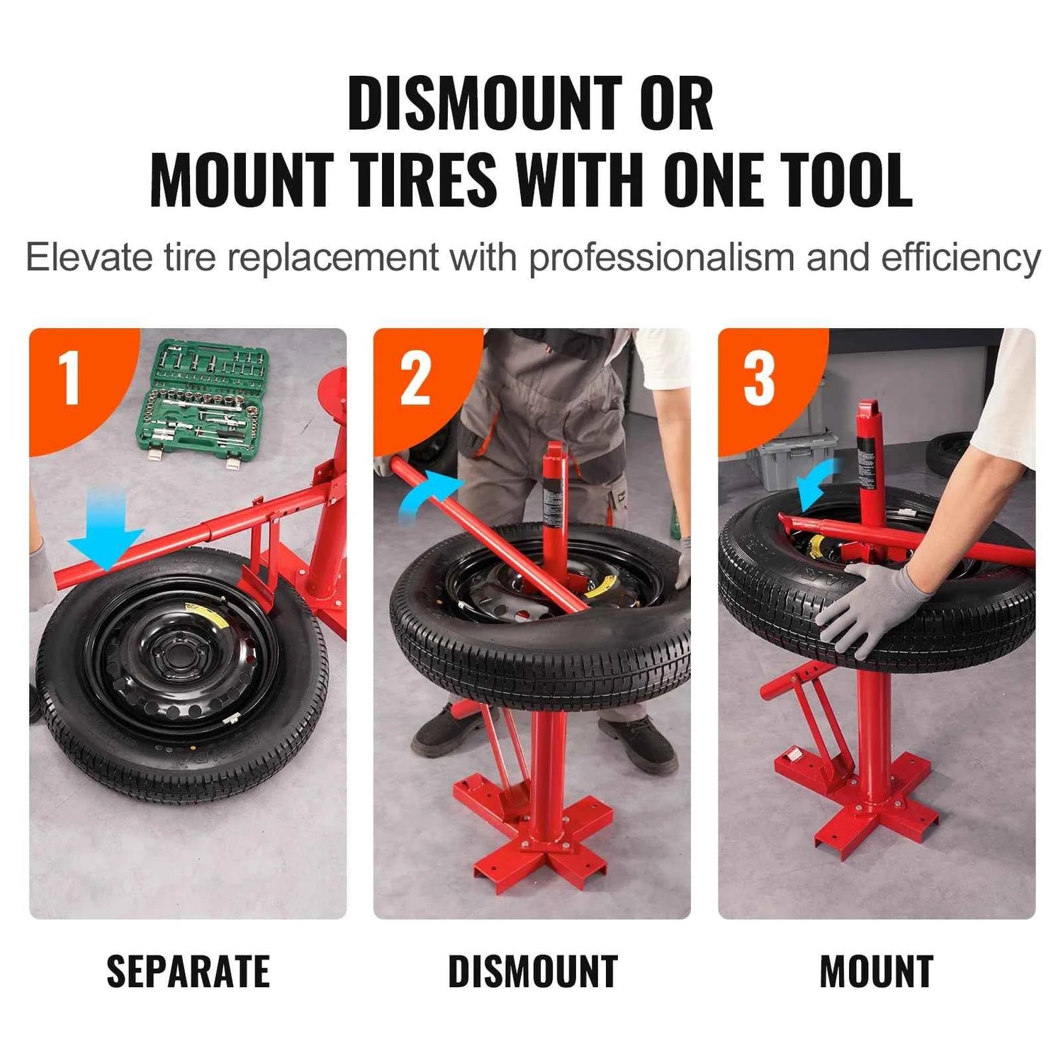 SucceBuy Portable Manual Tire Changer Bead Breaker Tool Portable Hand Bead Breaker Mounting Tool for Car Truck Motorcycle Garage