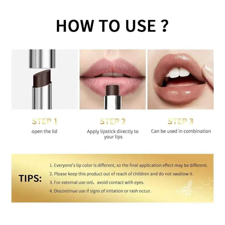 Black Honey Lipstick Long Lasting Moisturizing Natural Lip Plumper Makeup Lip Plumping Gloss Cosmetics Exfoliating for Lip - GiFTiFY