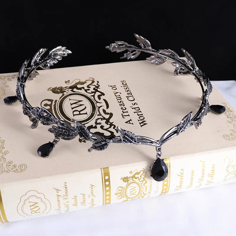 Luxury Crystal Crown Bridal Hair Accessories Wedding Rhinestone Waterdrop Leaf Tiara Crown Headband Frontlet Brides Hair Jewelry GiFTiFY