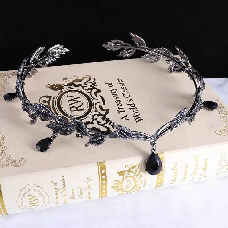 Luxury Crystal Crown Bridal Hair Accessories Wedding Rhinestone Waterdrop Leaf Tiara Crown Headband Frontlet Brides Hair Jewelry Tiaras by DSERS