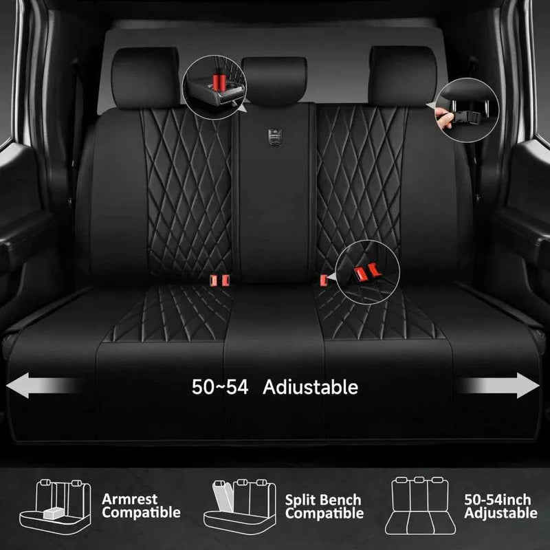 CAR PASS 5 Seats Luxury Faux Leather Seat Covers Full Set, Anti-Slip Waterproof, Universal Fit for SUVs, Vans, Trucks, Airbag Compatible by GiFiFY