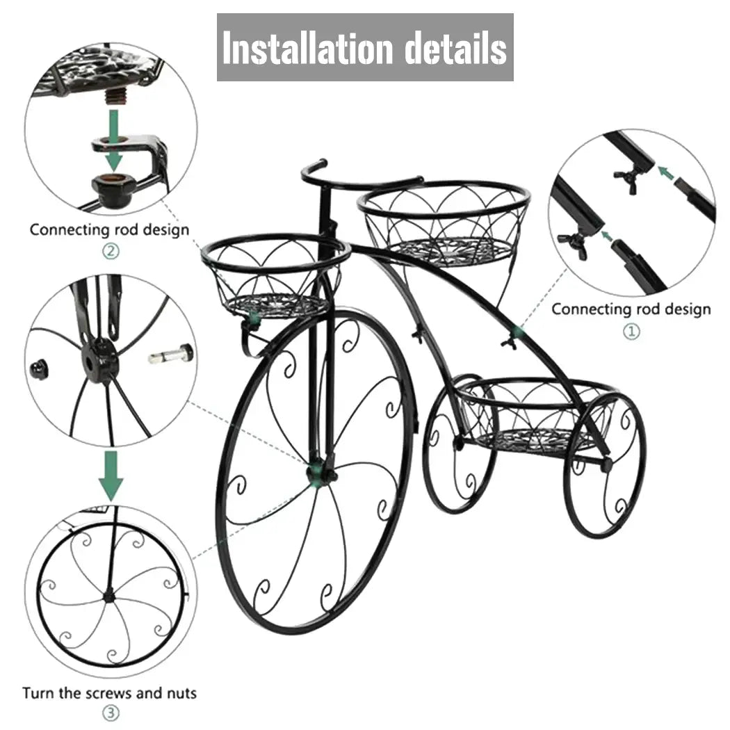 Unique 3 Tier Bicycle Plant Stand