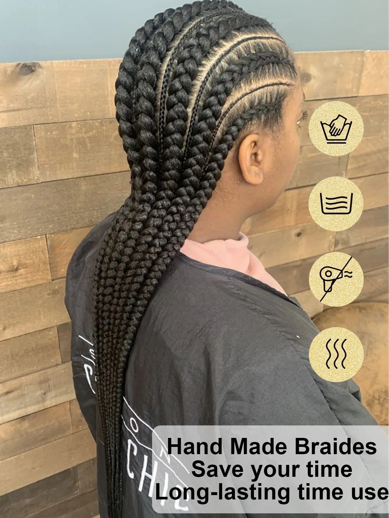 Cornrow Braids Wig Synthetic Full Lace Front Braided Wigs For Black Women 36 Inches Long Locs Goddess Braids Wig With Baby Hair GiFTiFY