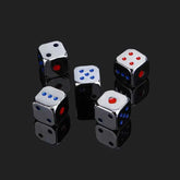 5PCS/1Set Creative Metal Dice Golden/Silver Funny Game Dice with Colorful Points Board Game Acessorios 13mm
