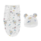 Newborn Baby Wrap Anti-Startle 2Pcs/Set Baby Swaddle Sleeping Cocoon Design 100%Cotton Baby Adjustable Blanket 0-6 Months - GiFTiFY
