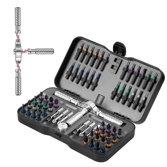 VMAN Precision 66in1 magnetic ratchet screwdriver set Detachable T - handle magneticizer Fix furniture, electronics & glasses