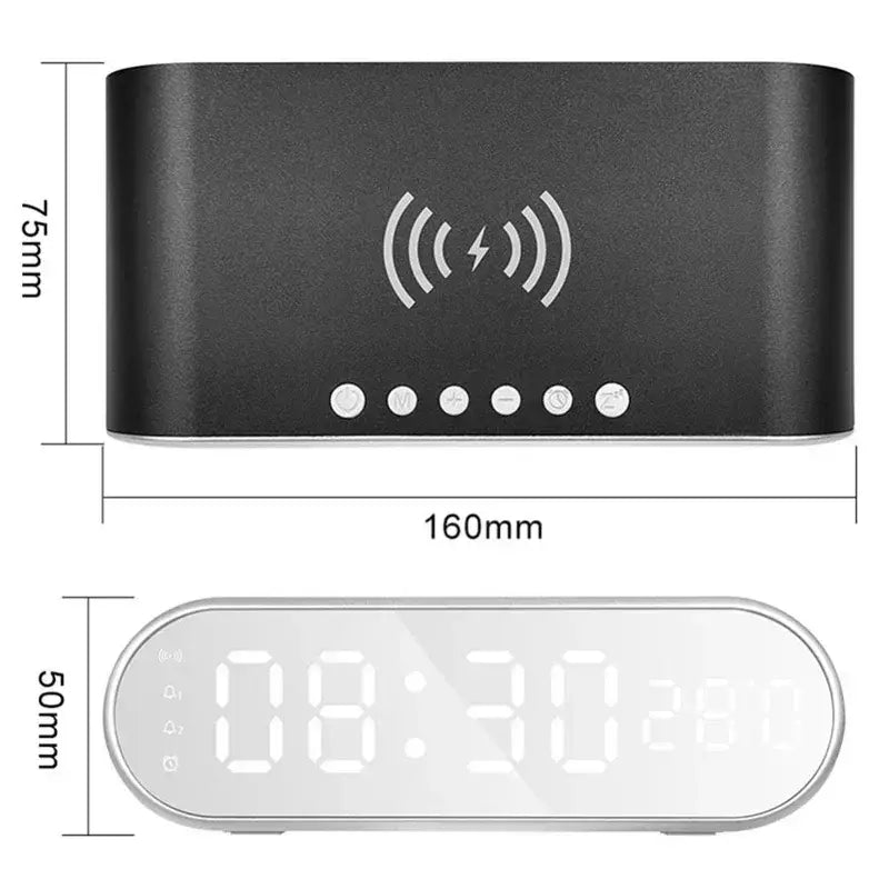 Wireless Charger Alarm Clock Time LED Digital Thermometer Earphone Phone Chargers Fast Charging Station Dock for iPhone