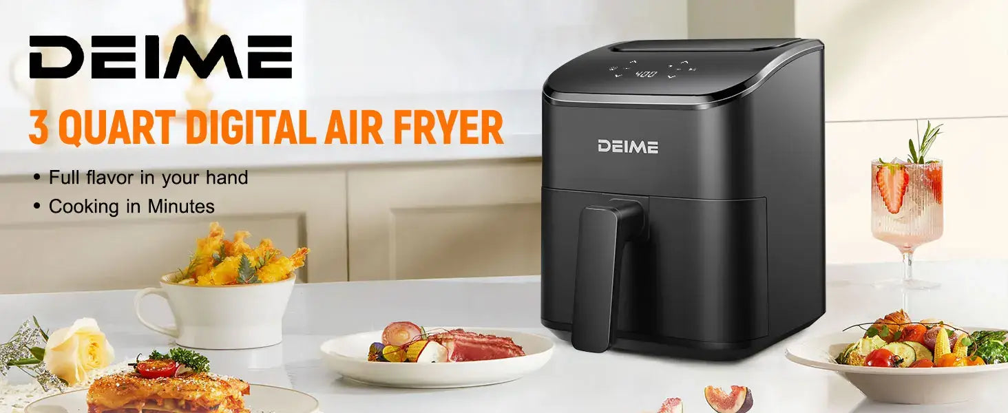 Air Fryer 3 Qt Small Airfryer Digital Space Saving Compact Bake Reheat Roasts for Quick Easy Meals Mini Compact & Quiet