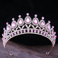Baroque Blue Green Pink Opal Tiara Crowns Hair Jewelry Rhinestone Diadem Birthday Party Wedding Crystal Bridal Crown Accessories DSERS