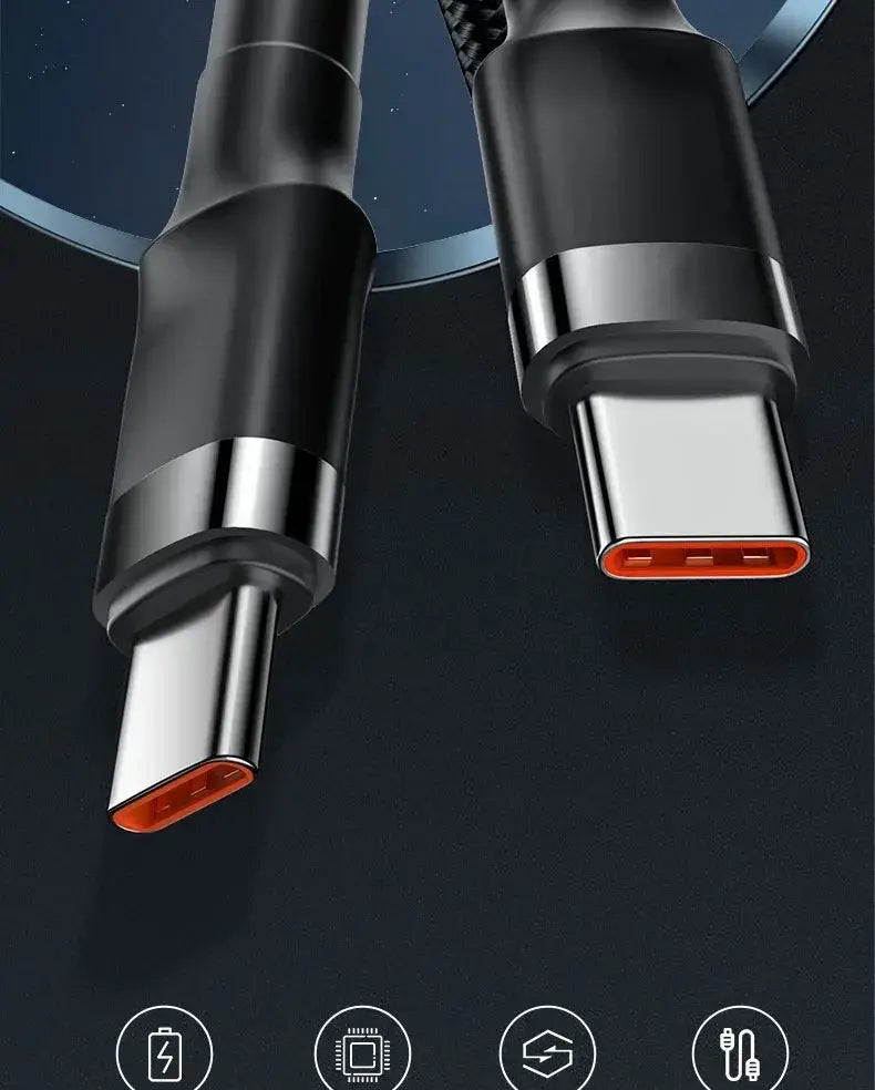 Braided Type C Cable Samsung S24 S23 120W Super Charging