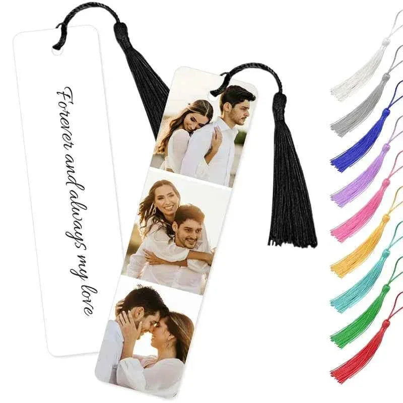 Custom Photo Bookmark Personalized Book Marks with Tassel Personalized Engraved Text Color Picture Bookmarks Gifts for Readers by DSERS