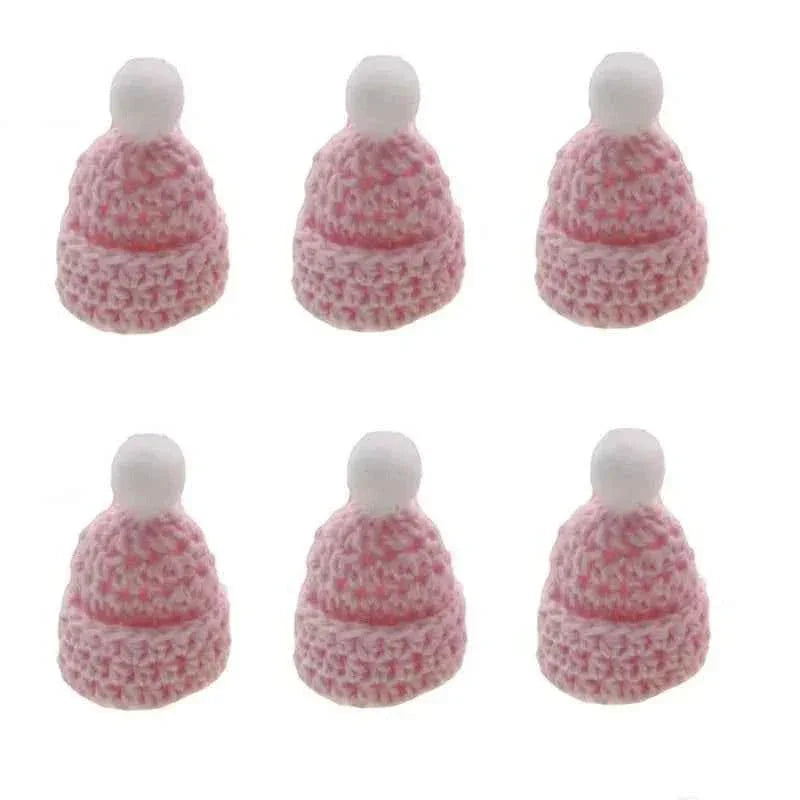 12Pcs Handmade mini crochet Hat for baby shower baptism dolls party favors sewing Applique - GiFTiFY