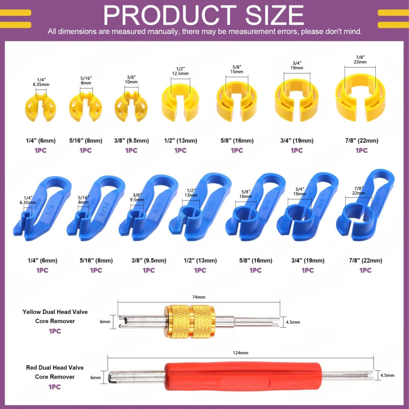 1 Set 7/16pcs Car Auto AC Line Disconnect Tool Fuel Line Disconnect Fuel Line Angled Disconnect Tool Set Fuel Line Removal Tools by GiFiFY