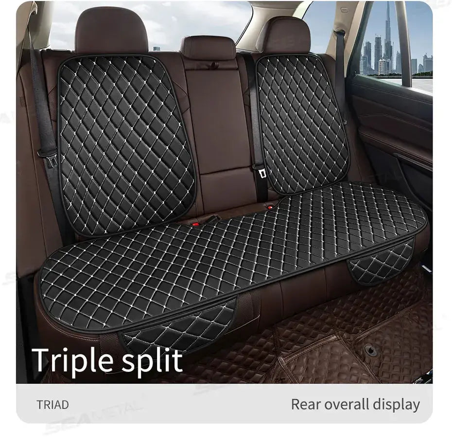 Black Quilted Leather Car Seat Covers