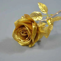 10/1 Heads Golden Silver Rose Artificial Flower DIY Wedding Floral Arrangement Material Silk