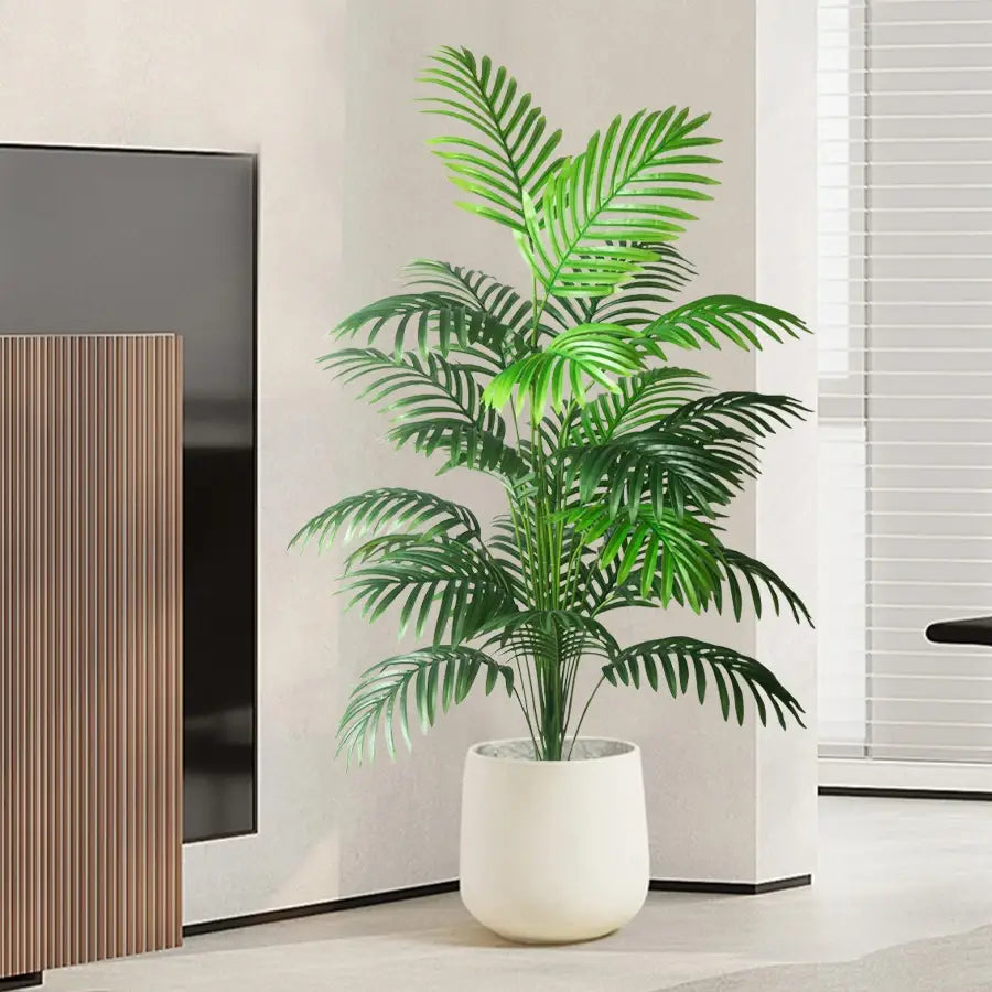 Artificial Areca Palm Tree in White Pot Large Fake Palm Tree Tropical Plant Palm Tree Artificial in White Pot