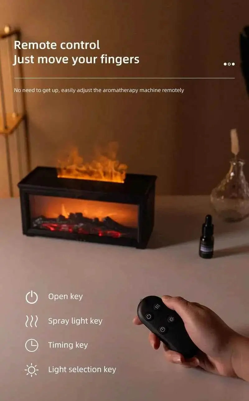 7 colors of essential oil fireplace diffuser mini flame aromatherapy fireplace humidifier aromatherapy oil diffuser Fireplace Box by DS