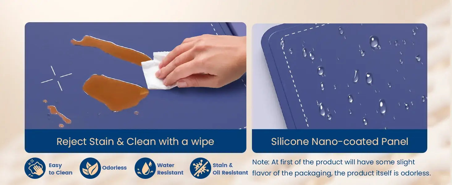Roll up food heating pad - Level 4 temperature fast heating silicone hot plate lifting feet to protect the dining table