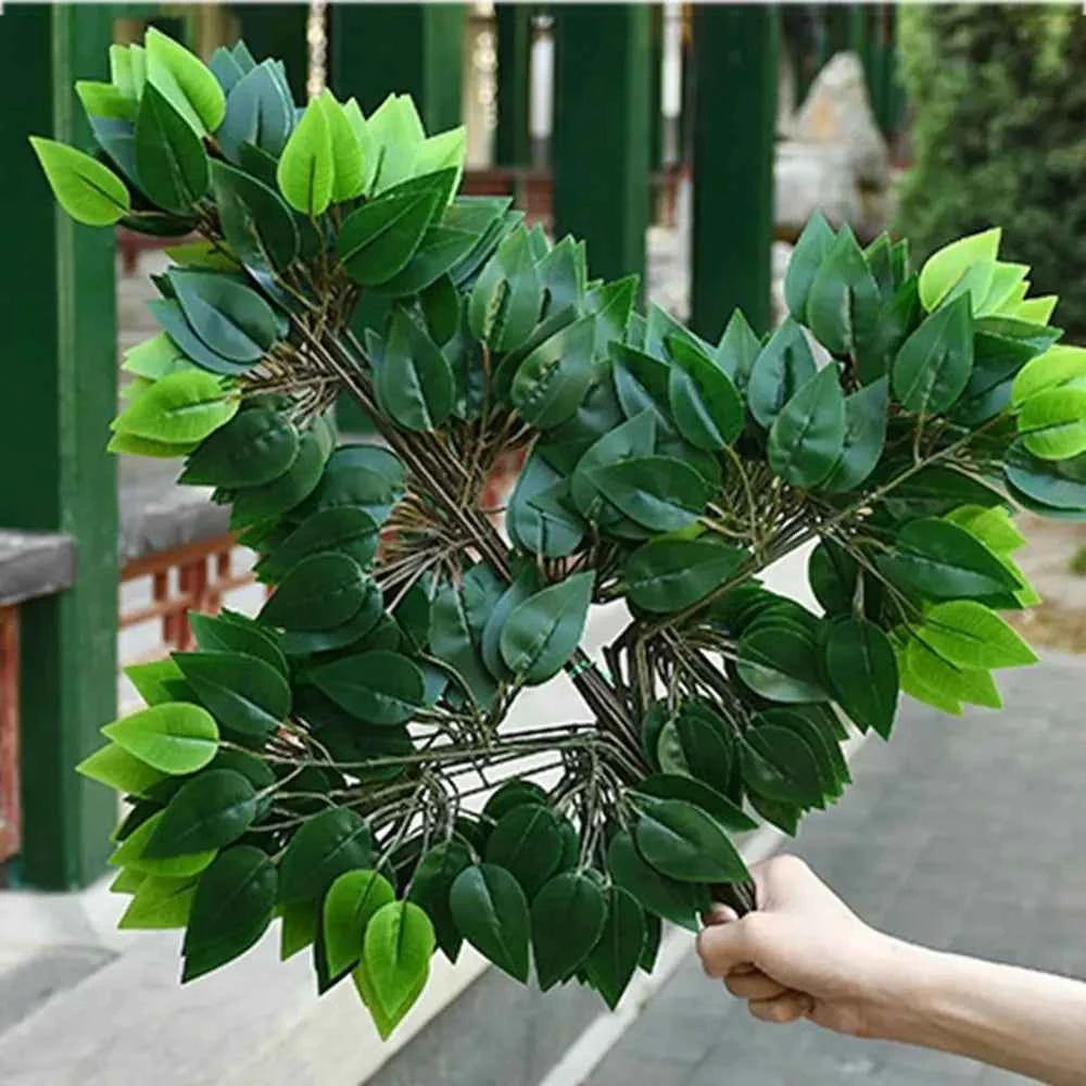 12pcs/Lot Artificial Leaf Fake Flower Decoration Home Wedding Party Scene layout DIY Simulation Plant Ficus Leaves Decor Acces