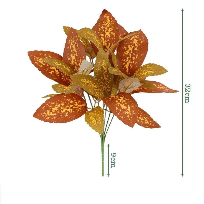 Artificial Plants Leaves Silk Tortoiseshell Leaf Dieffenbough Fake Small Fairy Taro Simulation Green Plant Living Room Decor by DSERS