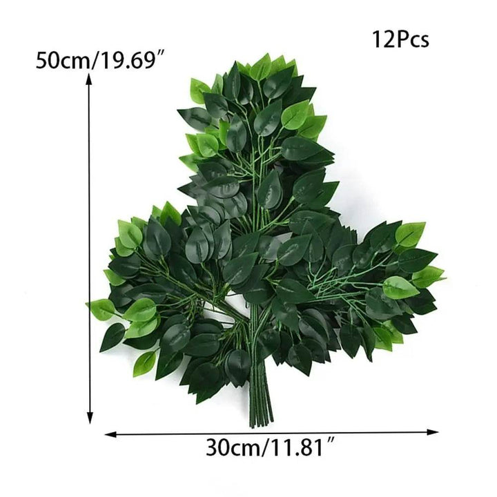 12pcs/Lot Artificial Leaf Fake Flower Decoration Home Wedding Party Scene layout DIY Simulation Plant Ficus Leaves Decor Acces - GiFTiFY
