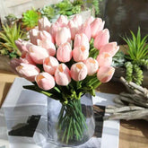 5 Pieces Tulips Artificial Flowers Bunch Home Decor Real Touch Tulip Flowers for Decoration Wedding Bridal Bouquet Fake Flowers