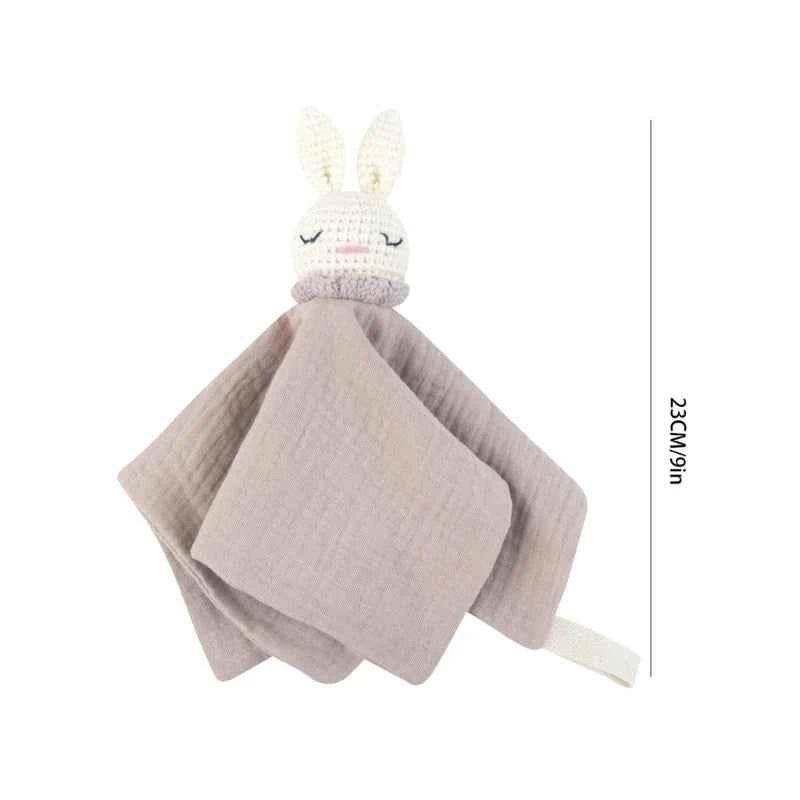 Infant Baby Appease Comforting Towel Crochet Rabbit Burp Cloth Sleep Soothing Doll Toy Pacify Soother Bib for Toddlers A2UB - GiFTiFY