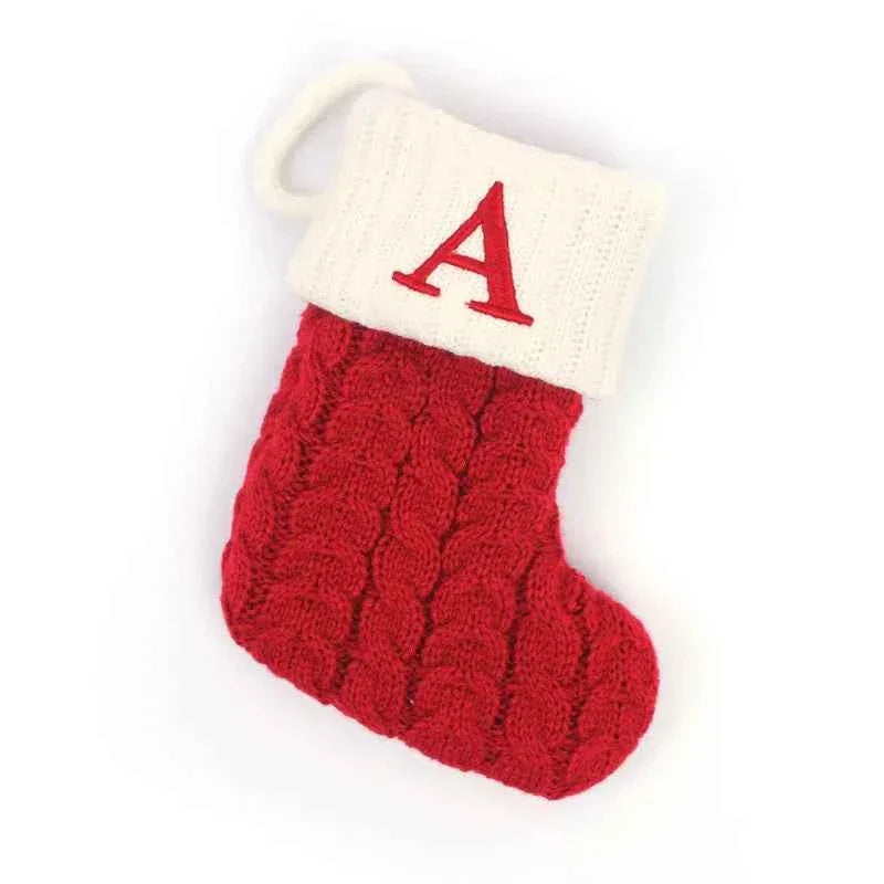 navidad Christmas Boots Letters Christmas Stocking New Knitting Christmas Tree Pendant Decorations SnowflakeChristmas Socks