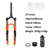 Bolany MTB Bicycle Fork Magnesium Alloy Air Suspension 26 27.5 29 Inch 32 HL RL100mm Bike Fork Lockout For Cycling Accessories - GiFTiFY