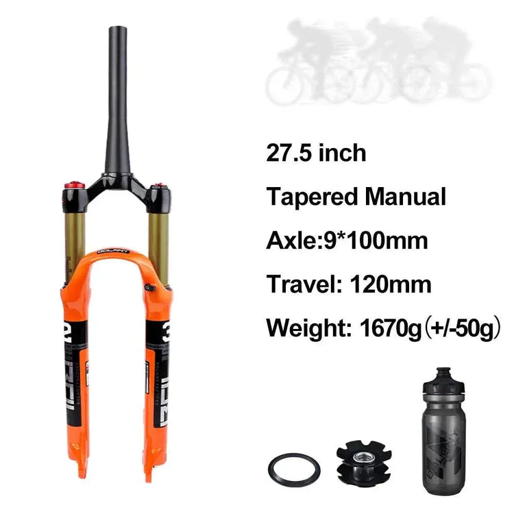 Bolany MTB Bicycle Fork Magnesium Alloy Air Suspension 26 27.5 29 Inch 32 HL RL100mm Bike Fork Lockout For Cycling Accessories - GiFTiFY