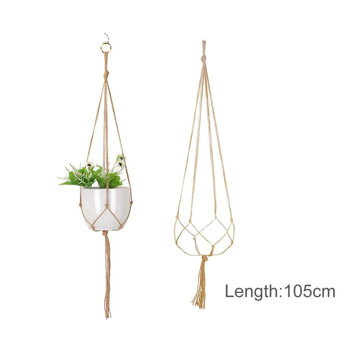 Hanging Plant Handmade Macrame Plant Hanger Flower Pot Planter Hanger Wall Decor Courtyard Garden Hanging Planter Hanging Basket by DSERS