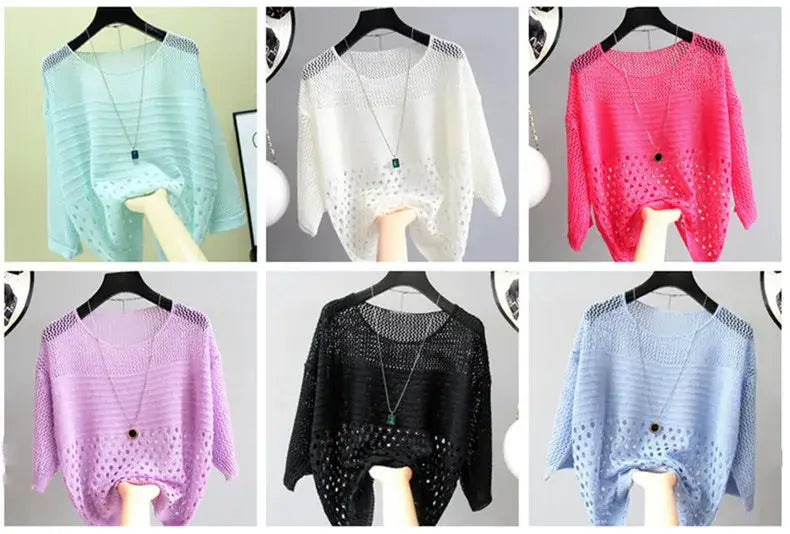 Ice Silk Hollow Knitted Vest for Women