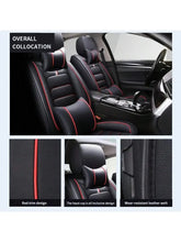 5-Piece Universal Car Seat Covers Set Beige PU Leatherette With Neck Lumbar Pillows All Season GiFiFY
