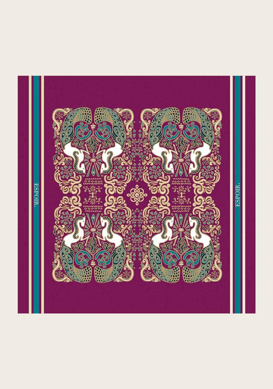 Mermaid Horses on Berry Square Scarf