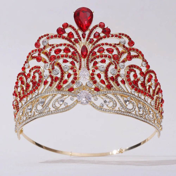 European Miss Universe Big Forest Crystal Wedding Crowns Cubic Zircon Crown Queen Rhinestone Tiara Party Stage Show Hair Jewelry - GiFTiFY