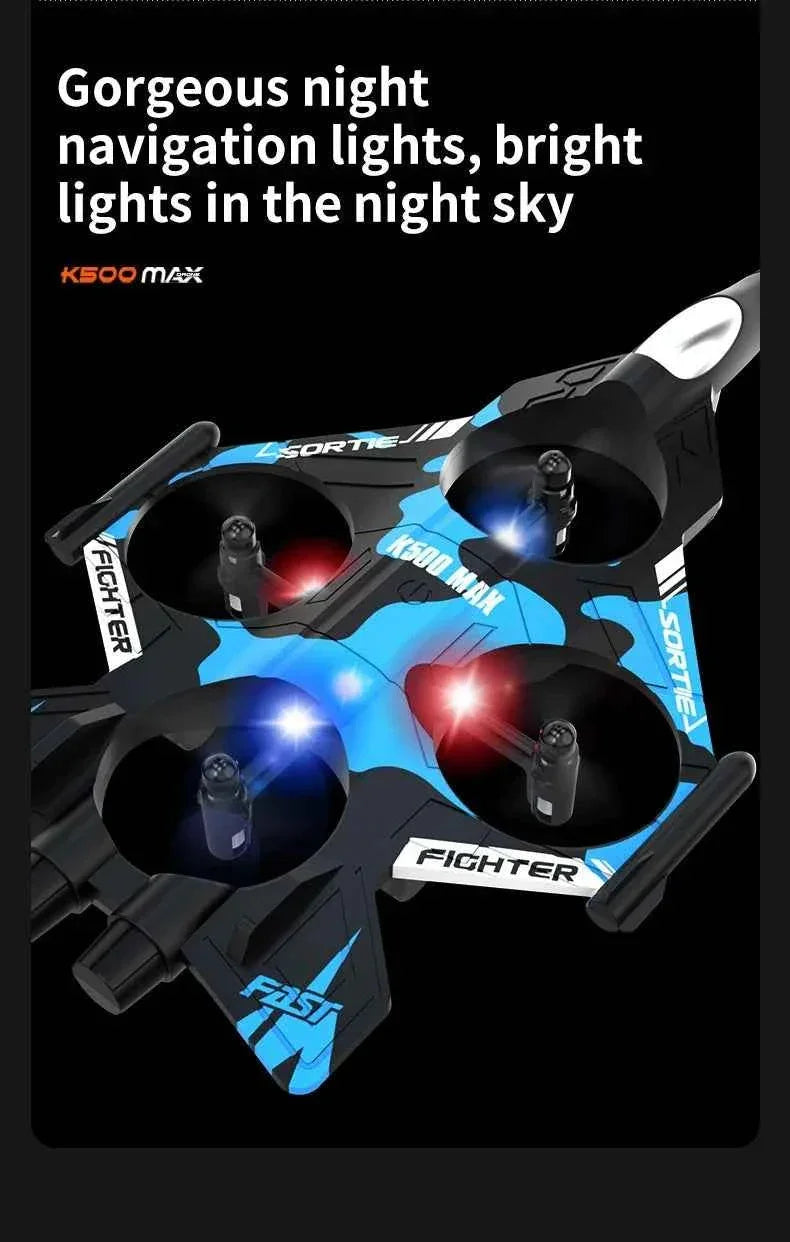 K500MAX Drone Fighter Jet 4k HD Professional Drone Camera WIFI Fpv Aircraft Quadcopte Aerial Photography Drone Birthday Toys Jet Fighter Toy by DSERS
