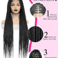 36Inch Cornrow Braided Wigs Synthetic Full Lace Knotless Braided Lace Wig With Baby Hair Small Part Braids Wig For Black Women