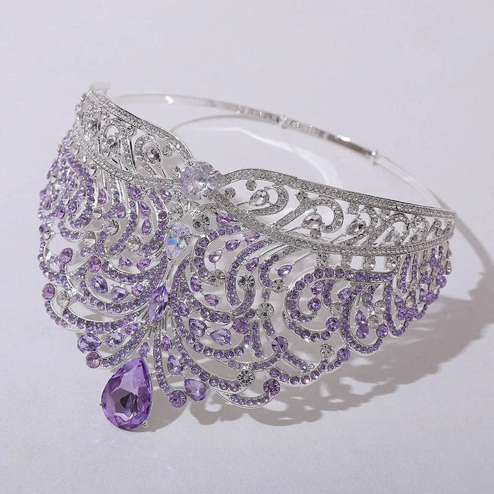 European Miss Universe Big Forest Crystal Wedding Crowns Cubic Zircon Crown Queen Rhinestone Tiara Party Stage Show Hair Jewelry - GiFTiFY