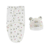 100% Organic Cotton Baby Swaddle Blanket Wrap Hat Set for Infant Adjustable Newborn Swaddle Baby Swaddle for 0-3 Month - GiFTiFY