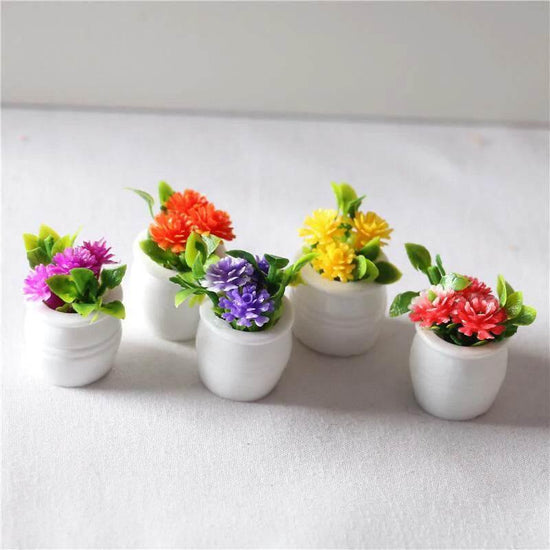 3pcs 1:12 Dollhouse Miniature Green Plant In Pot Simulation Potted Plants Dollhouse Decor - GiFTiFY