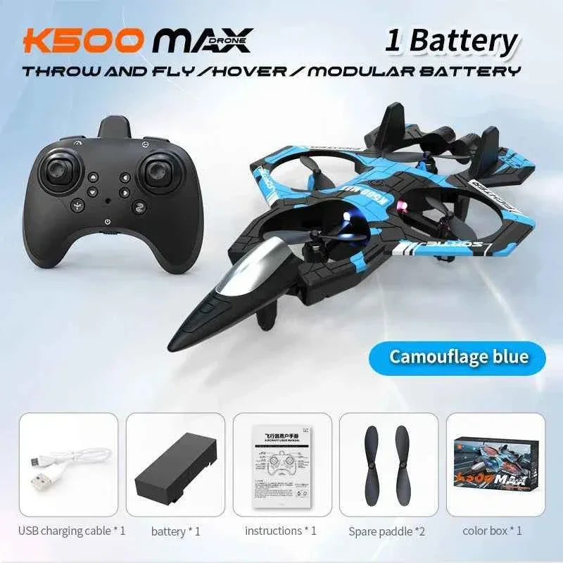 K500MAX Drone Fighter Jet 4k HD Professional Drone Camera WIFI Fpv Aircraft Quadcopte Aerial Photography Drone Birthday Toys Jet Fighter Toy by DSERS