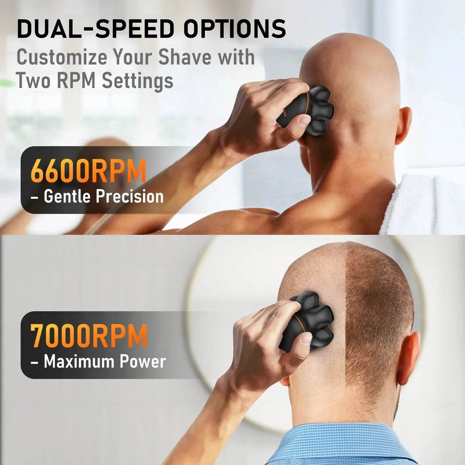 MAXGROOM 7D Head Shaver for Bald Men IXP6 Waterproof USB Rechargeable Electric Hair Trimmer Beard Floating Blade Magnetic Razor - GiFTiFY