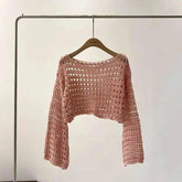 Boho Crochet Knit Crop Top for Summer Beach - GiFTiFY