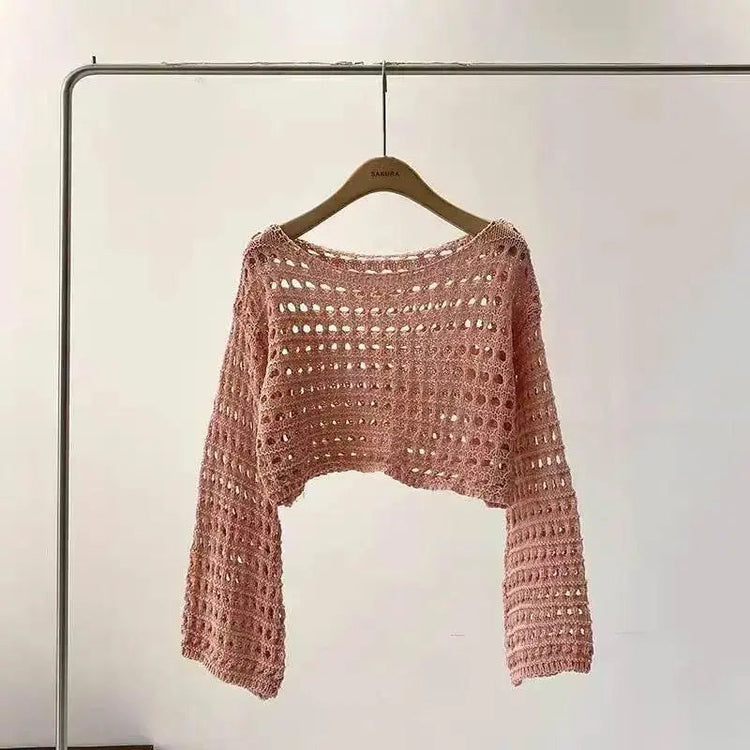 Boho Crochet Knit Crop Top for Summer Beach - GiFTiFY