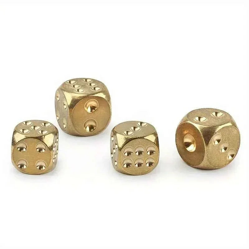 2pcs/lot Copper Dice Brass Dice Sieve Creative Mahjong Dice Bar Tool Outdoor Small Toy 13mm/15mm by DSERS