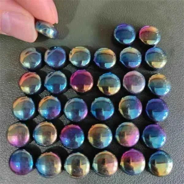 100g/3.52oz(Approx. 18-25pcs) Oblate Bead Glass Mosaic Tiles Colorful Round Mosaic Making Material Multi Diameter DIY Craft Tile